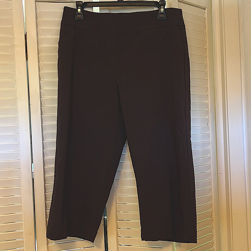 Womens Size 12 ALIA Brown stretch Capris